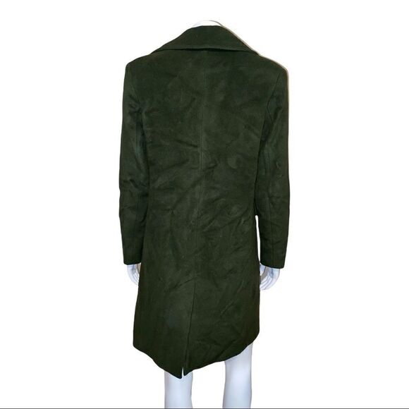 Anne Klein Dark Olive Double-Breasted Wool Cashmere Blend Coat Size 4 NWT - Picture 4 of 9